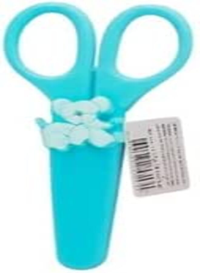 Vertex Baby Scissors Bear Shape With Cover - Light Green